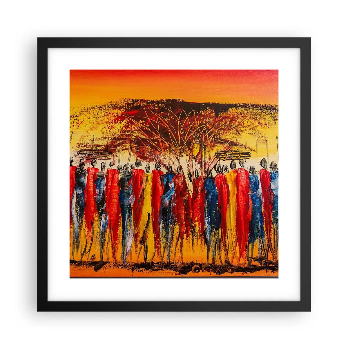 Plakát v černém rámu - Tam, tam, tam, tam jdou - 40x40 cm