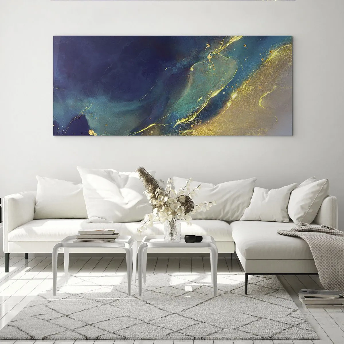 Obraz na skle - Zlatý močál - 100x40 cm