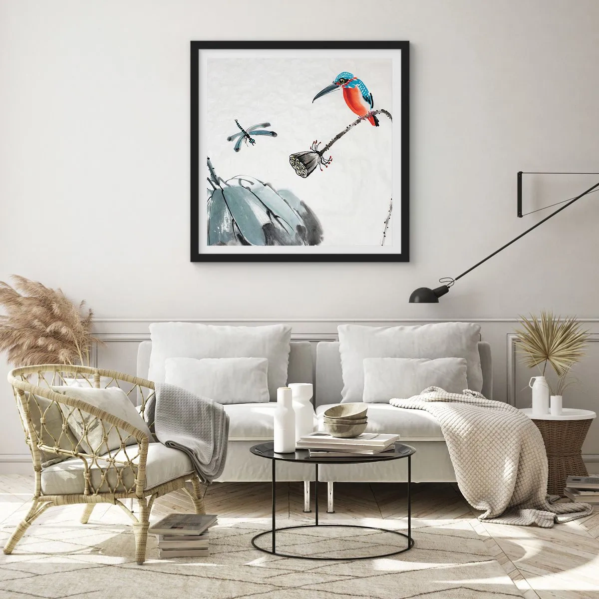 Plakát v černém rámu - Život louky - 60x60 cm