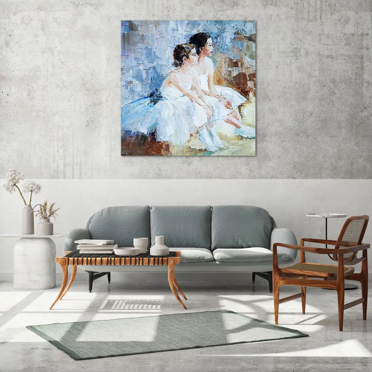 Obraz na skle - Odpočinek mladých labutí - 70x70 cm