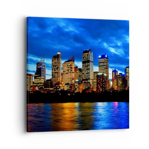 Obraz na plátně - Noc světel a barev - 40x40 cm