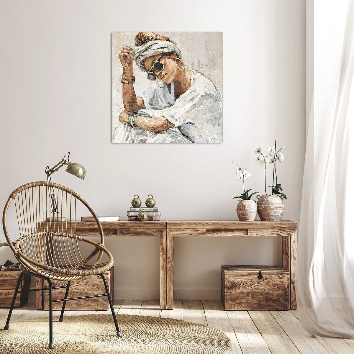 Obraz na plátně - Portrét v plném slunci - 50x50 cm