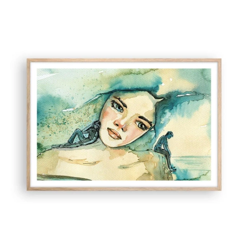 Plakát v rámu světlý dub - Am I blue? - 91x61 cm