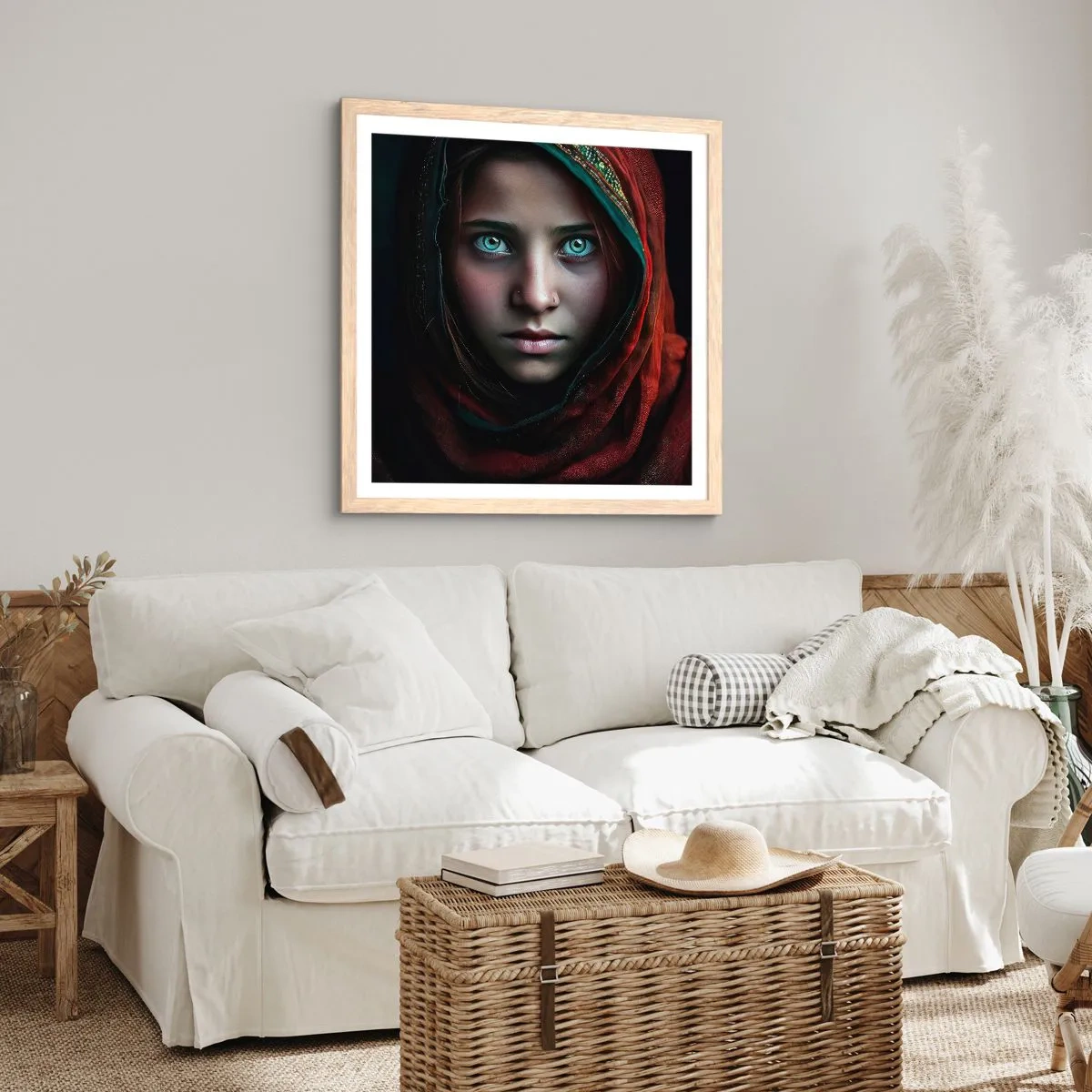 Plakát v rámu světlý dub - Východní princezna - 40x40 cm