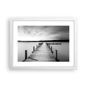 Plakát v bílém rámu - U napajedla – klidu - 40x30 cm