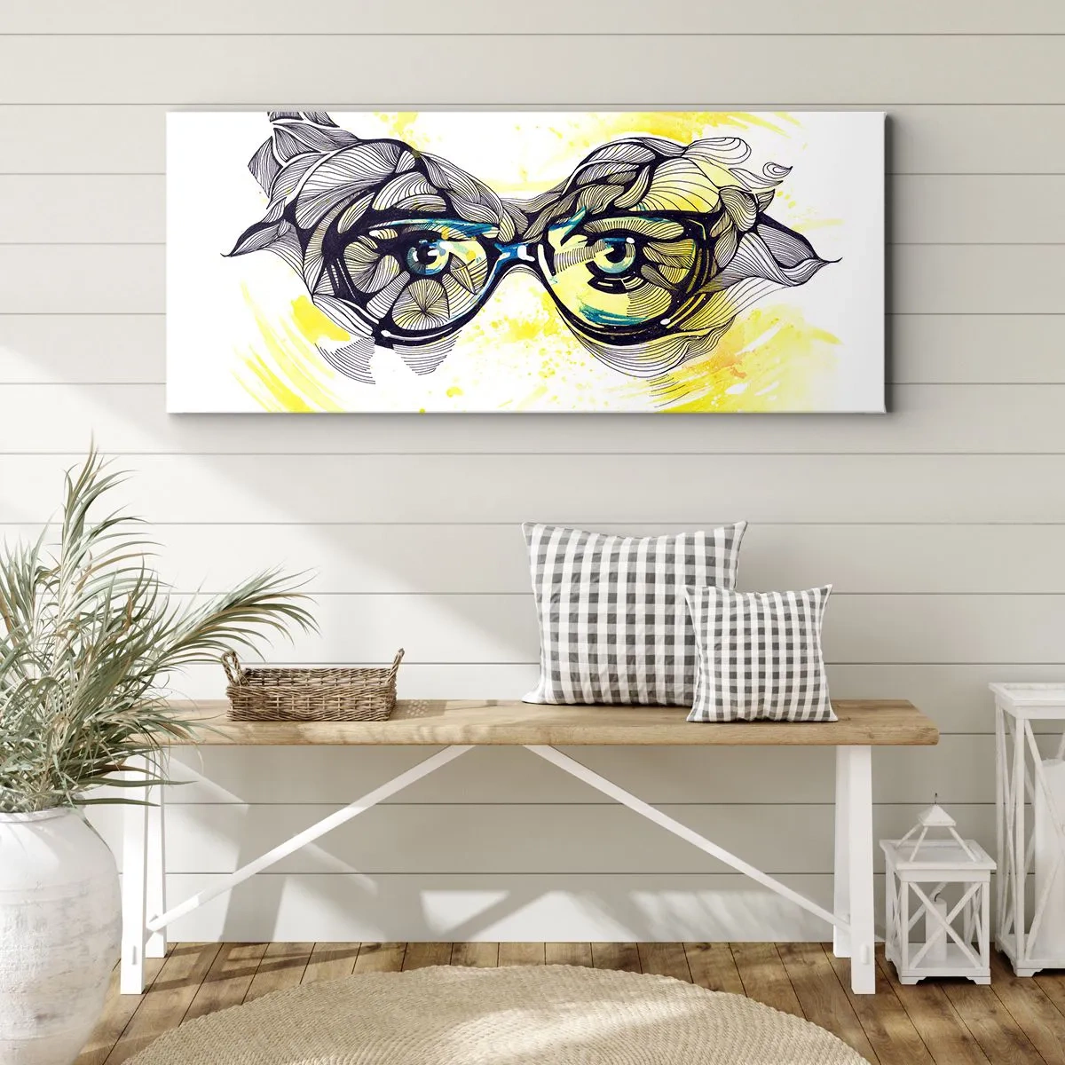 Obraz na plátně - Přes modré brýle - 100x40 cm