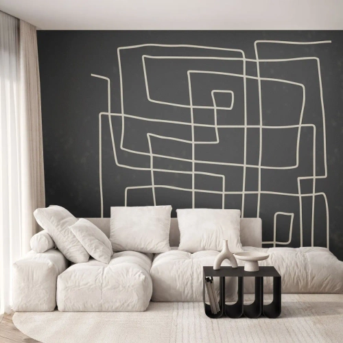 Fototapeta Standard Eco - Geometrické čáry v podobě abstraktní mřížky - 100x70cm - Není to tak jednoduché - Moderní nástěnná dekorace do obývacího pokoje a ložnice ARTTOR