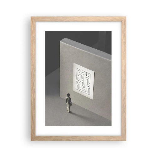 Plakát v rámu světlý dub - Kde to ale jsem? - 30x40 cm