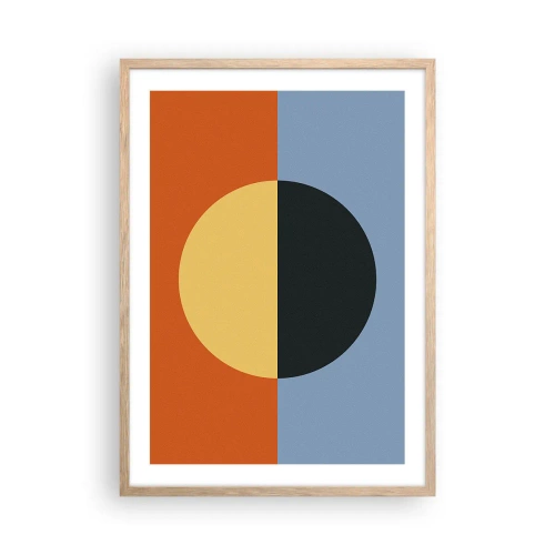 Plakát v rámu světlý dub - Kompozice tepla a chladu - 50x70 cm
