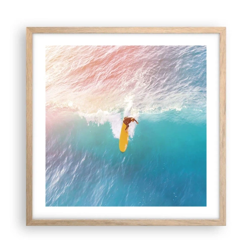 Plakát v rámu světlý dub - Oceanický jezdec - 50x50 cm