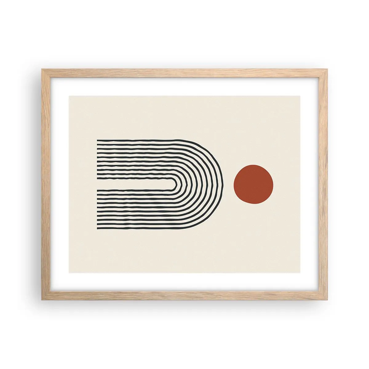 Plakát v rámu světlý dub - Magnetismus tvarů a barev - 50x40 cm