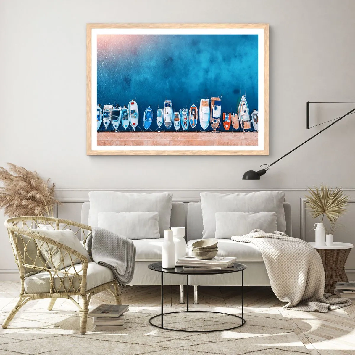 Plakát v rámu světlý dub - V řadě za sebou - 100x70 cm