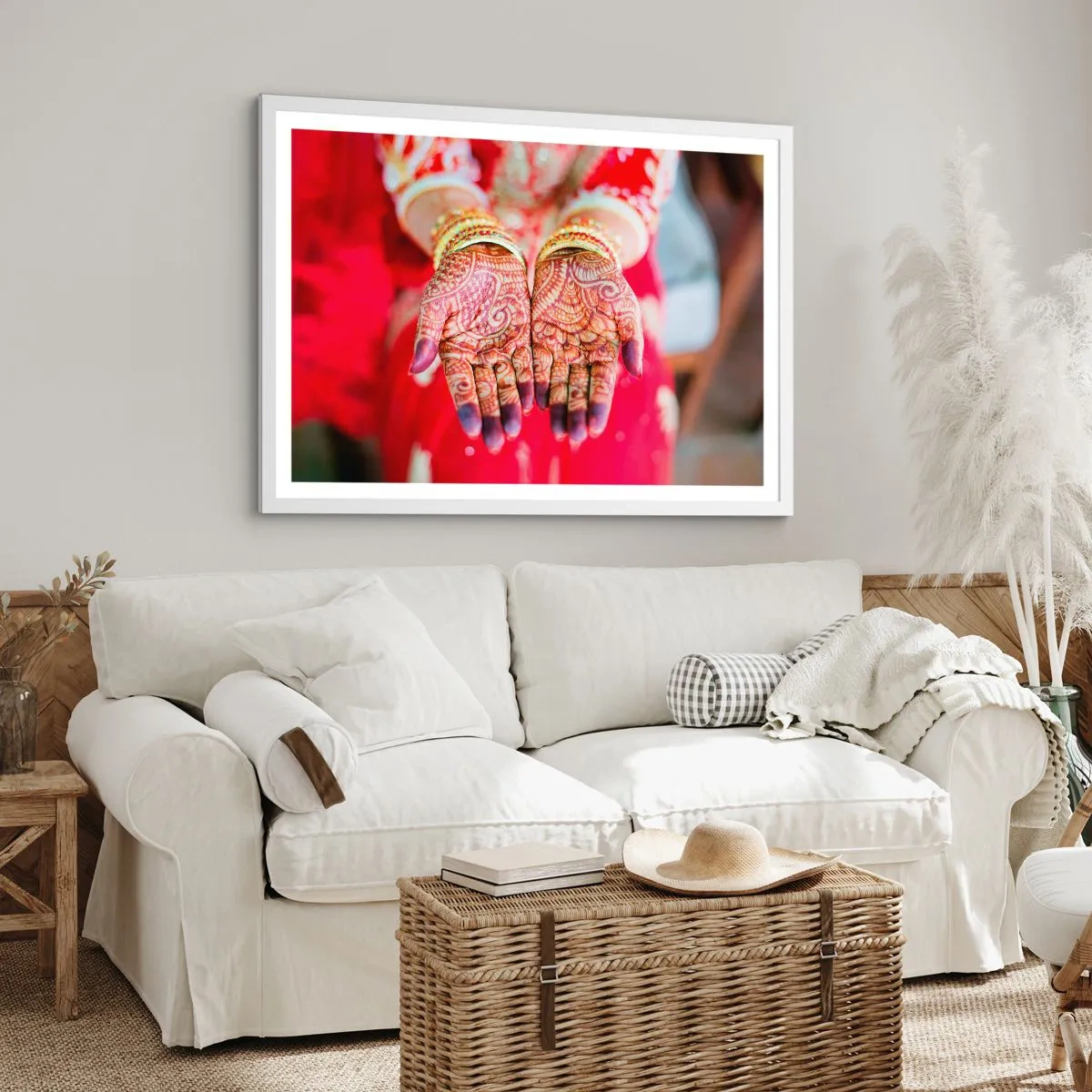 Plakát v bílém rámu - Připravená chytit štěstí - 50x40 cm