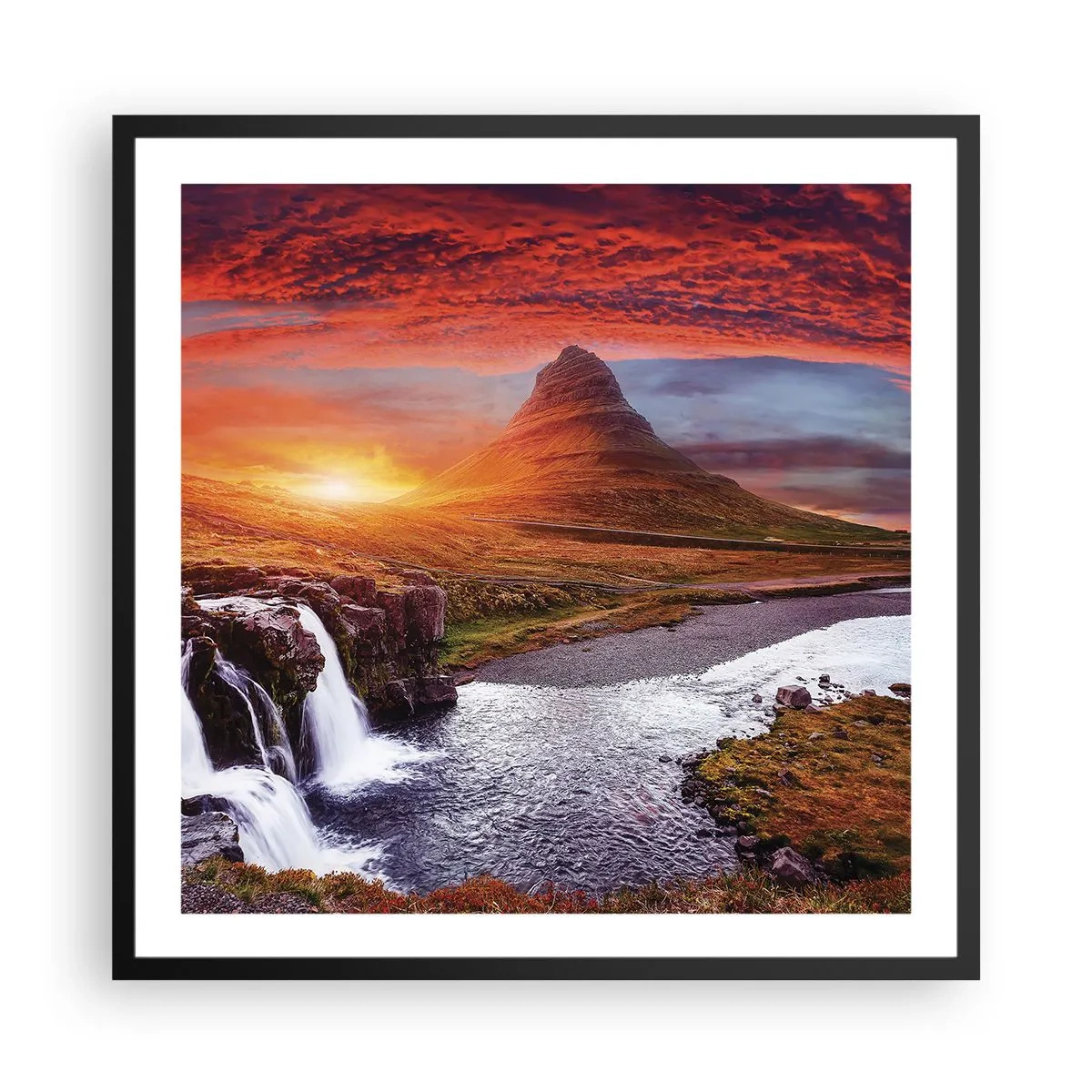Plakát v černém rámu - Pohled na Středozem - 60x60 cm