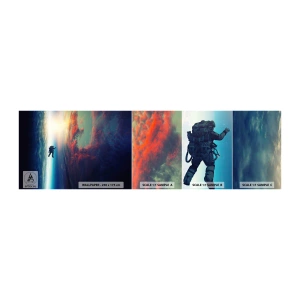 Vzor Fototapety Samolepicí Deluxe Sticker - Tváří v tvář vesmíru - Abstrakce, Astronaut, Kosmos - 100x30 cm