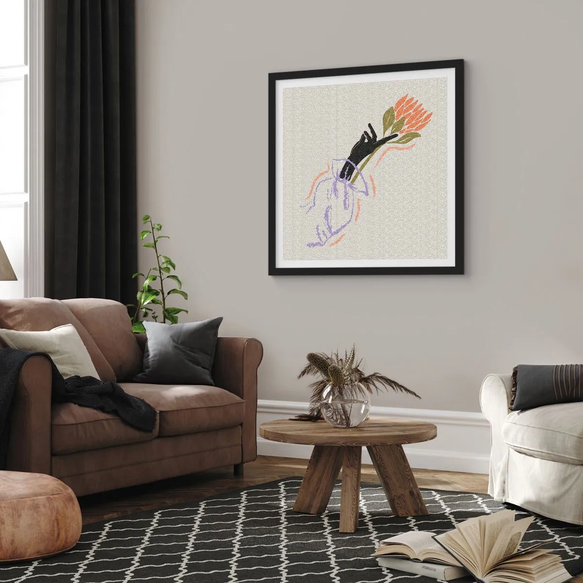 Plakát v černém rámu - Sesterský dotek - 40x40 cm