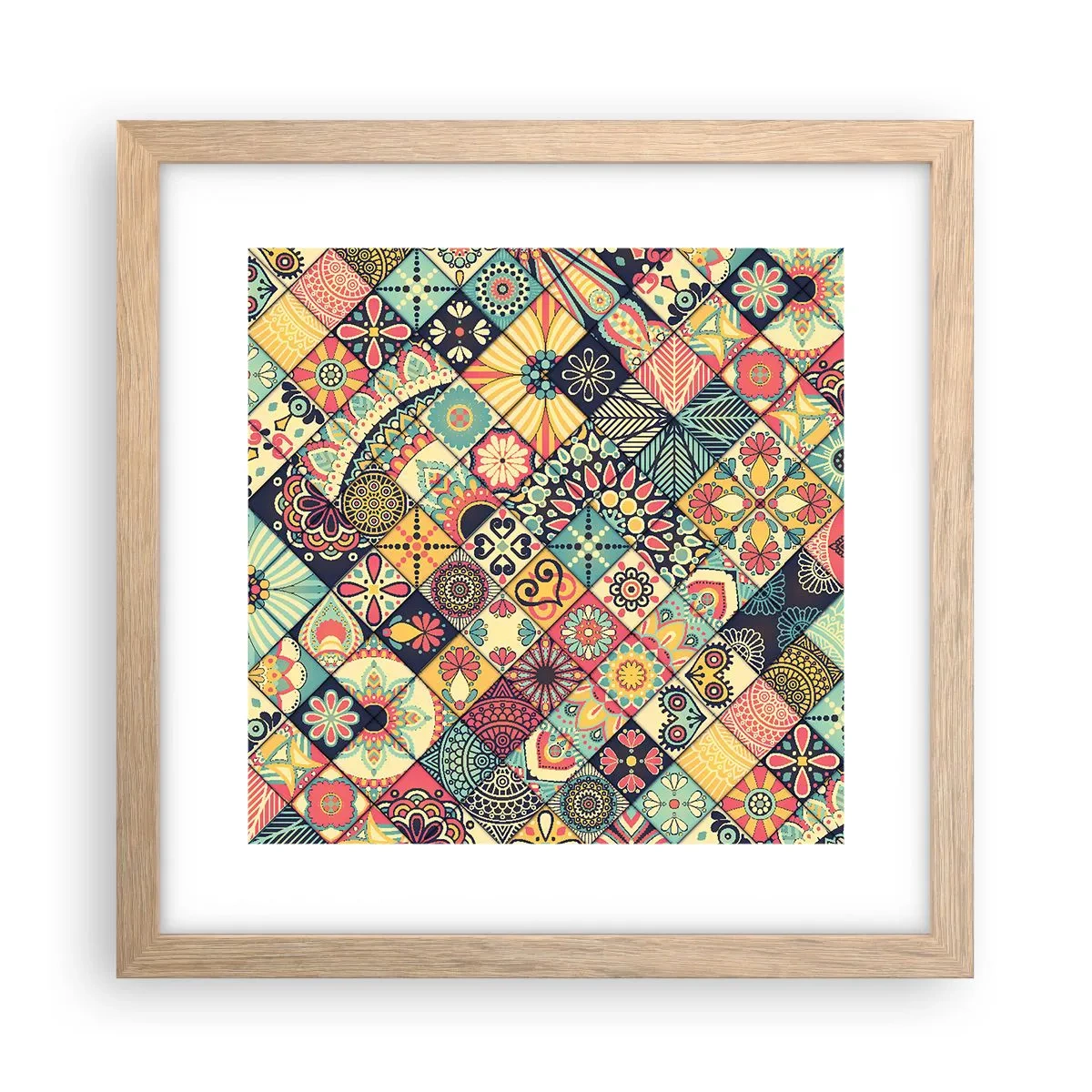 Plakát v rámu světlý dub - Marokánská vize - 30x30 cm