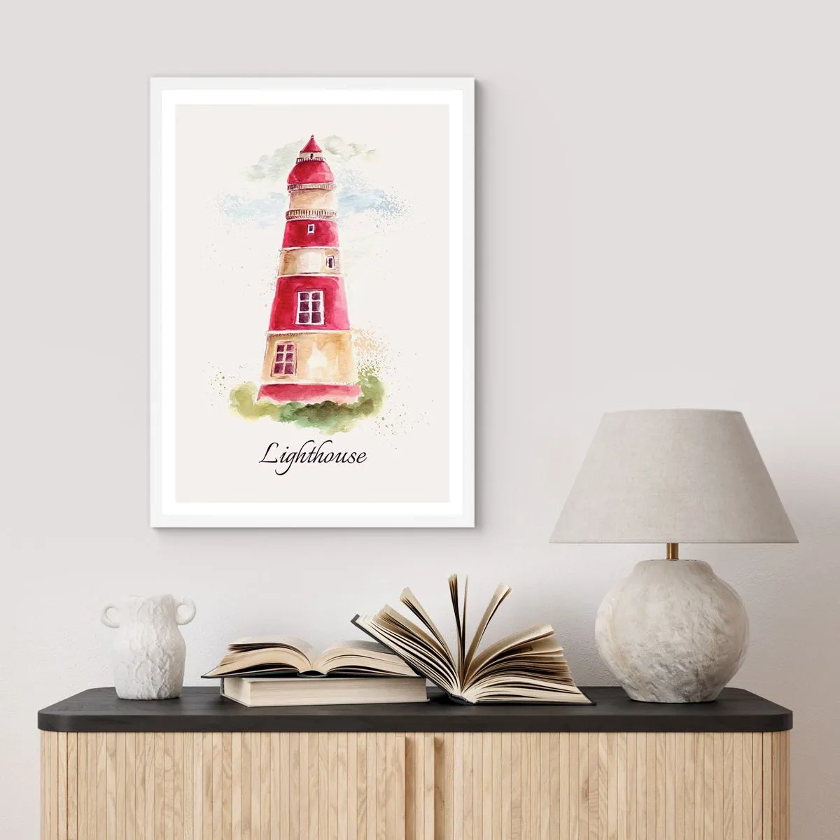 Plakát v bílém rámu - Tady je vždy počasí - 30x40 cm