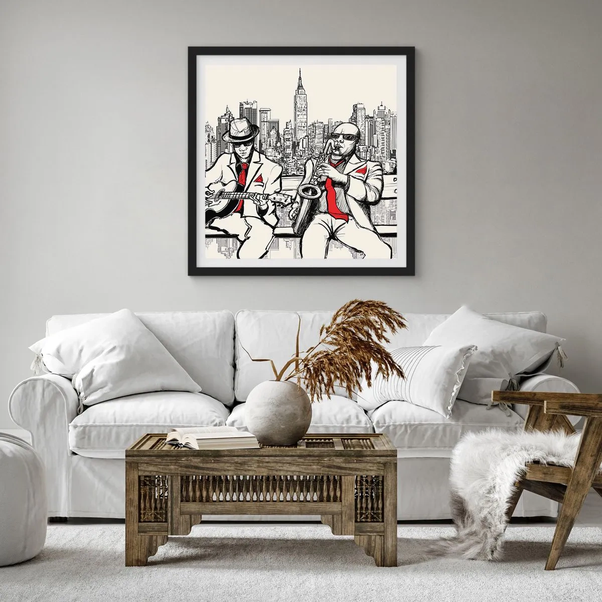 Plakát v černém rámu - Newyorská improvizace - 30x30 cm