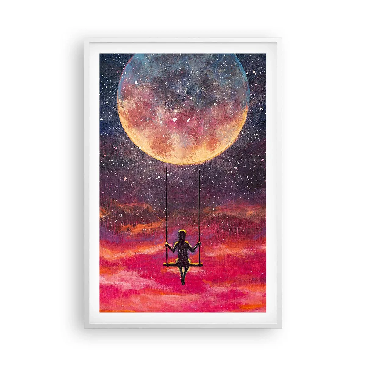 Plakát v bílém rámu - Stavět si vzdušné zámky - 61x91 cm