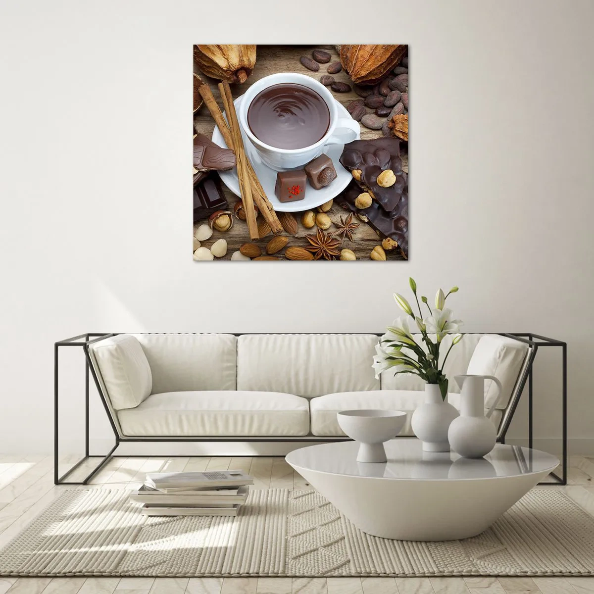 Obraz na skle - Z pohádkové továrny na čokoládu - 30x30 cm