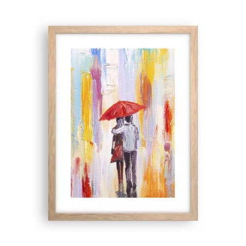 Plakát v rámu světlý dub - Ať prší dál - 30x40 cm