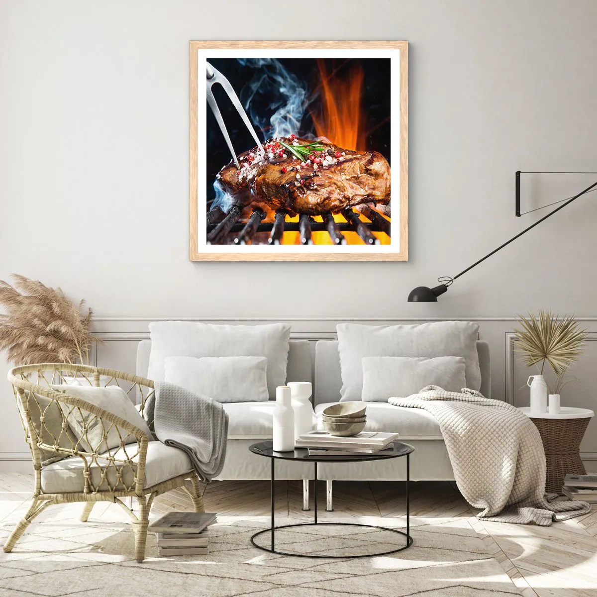 Plakát v rámu světlý dub - Šťavnaté a voňavé - 50x50 cm