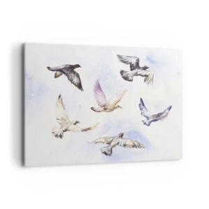 Obraz na plátně - Svoboda v šedé a modré - 100x70 cm