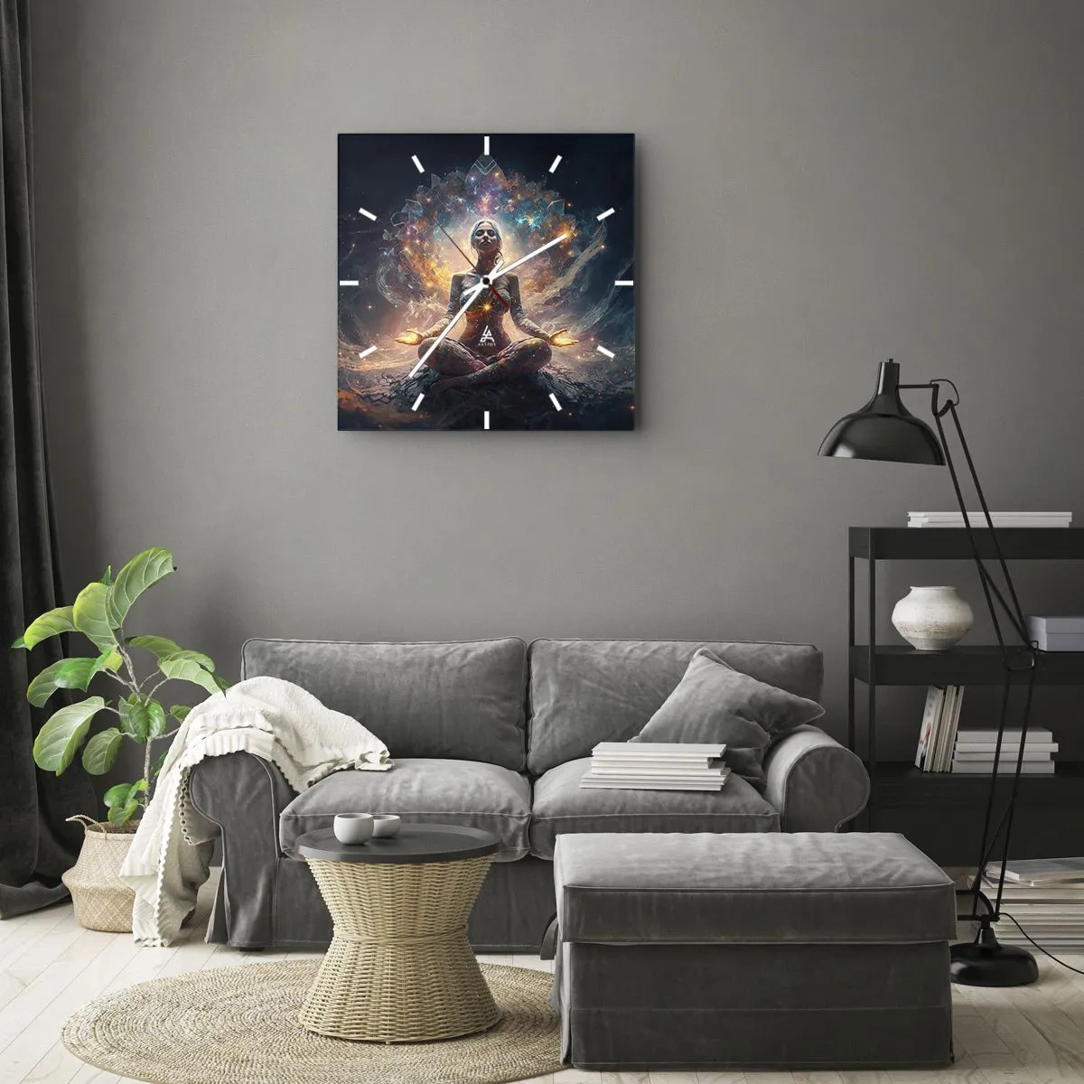 Nástěnné hodiny - Proudění dobré energie - 40x40 cm