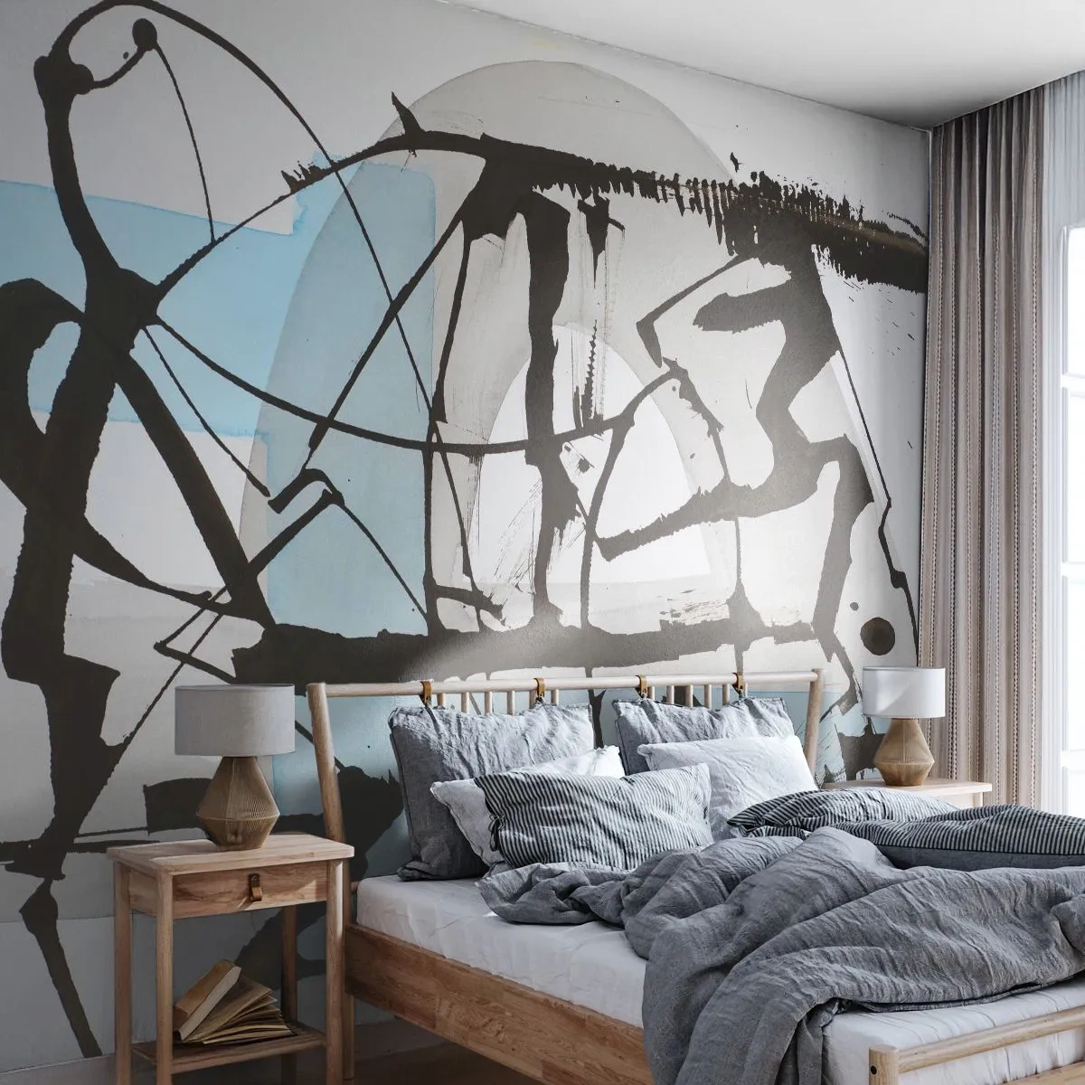 Fototapeta Premium Sand - Přesto modrá - Abstrakce, Kus, Chaos - 200x140 cm