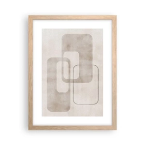 Plakát v rámu světlý dub - Geometrická fuga - 30x40 cm