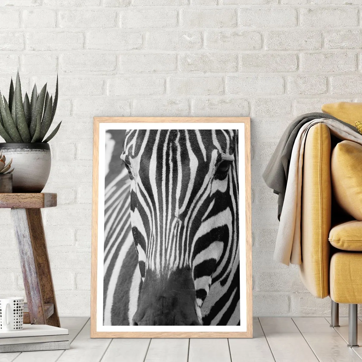 Plakát v rámu světlý dub - Svět je černo-bílý - 70x100 cm