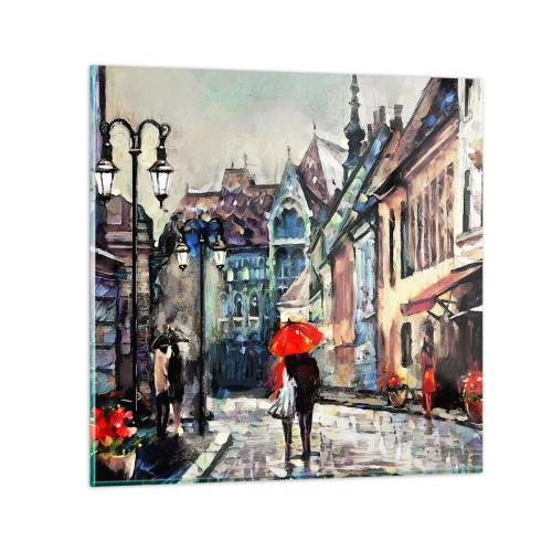 Obraz na skle - Déšť pro dva - 40x40 cm