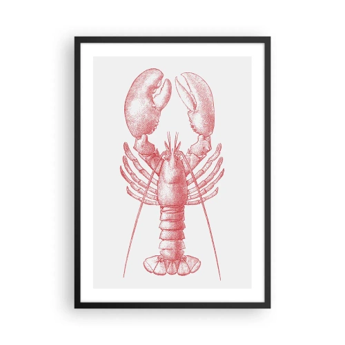 Plakát v černém rámu - Vintage humr kresba na světlém pozadí - 50x70cm - Humr hodný Homéra - Moderní nástěnná dekorace do obývacího pokoje a ložnice ARTTOR