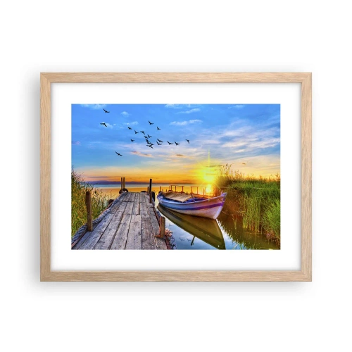 Plakát v rámu světlý dub - Na shledanou zítra - 40x30 cm