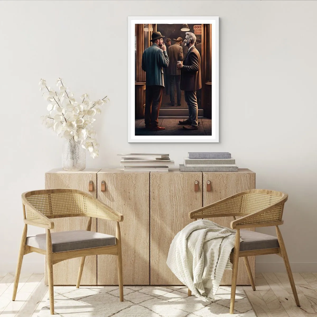 Plakát v bílém rámu - Dobrá chvíle dne - 70x100 cm