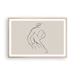 Plakát v rámu světlý dub - Intimní skica - 91x61 cm