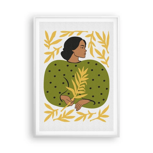 Plakát v bílém rámu - Havajská dívka - 70x100 cm