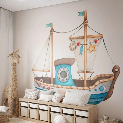 Fototapeta Standard Eco - Ahoj, dobrodružství! - Loď, Dětské, Námořní - 250x175 cm