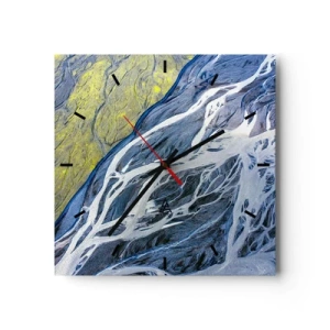 Nástěnné hodiny - Jeskynní malby přírody - 40x40 cm