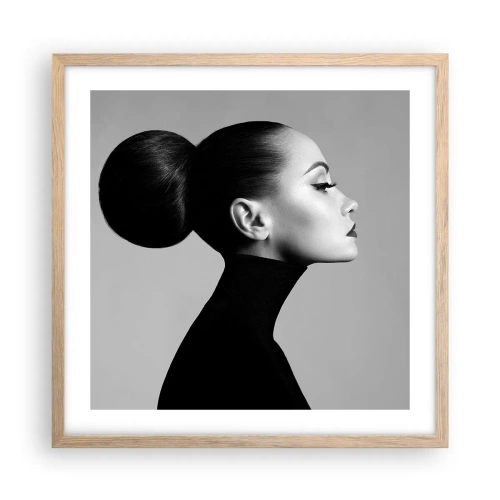 Plakát v rámu světlý dub - Moderní Nefertiti - 50x50 cm