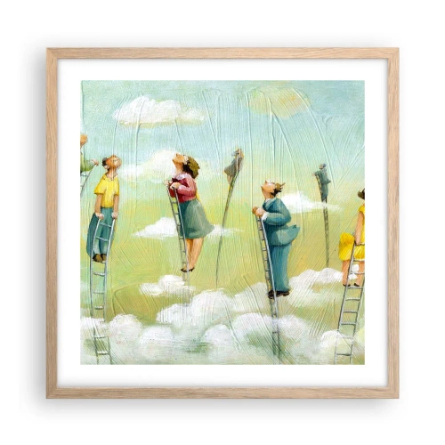 Plakát v rámu světlý dub - Za svým snem - 50x50 cm