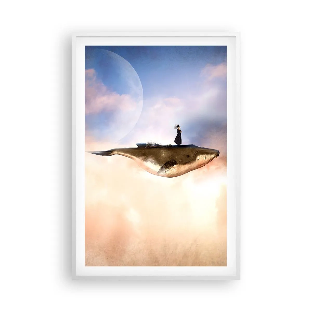 Plakát v bílém rámu - Surrealistická cesta - 61x91 cm