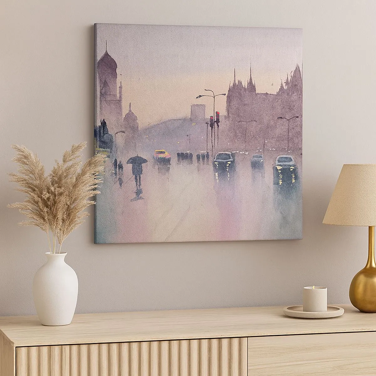 Obraz na plátně - V deštivém oparu - 30x30 cm