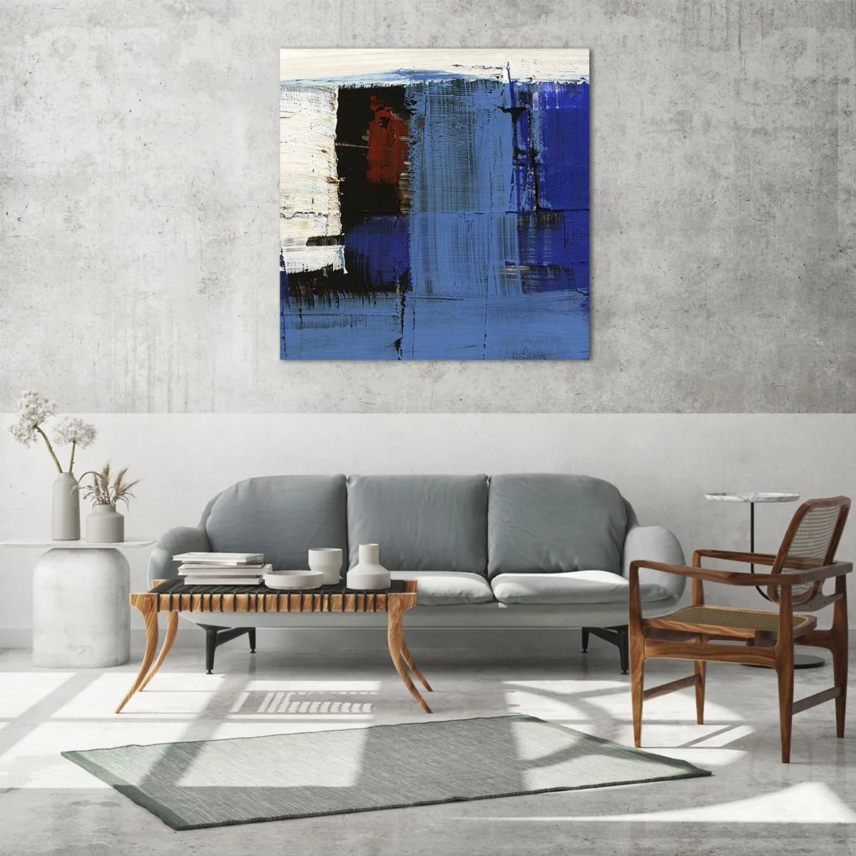 Obraz na skle - Tajemství modré - 70x70 cm