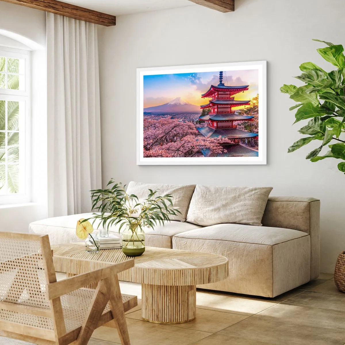 Plakát v bílém rámu - Podstata japonského ducha - 40x30 cm