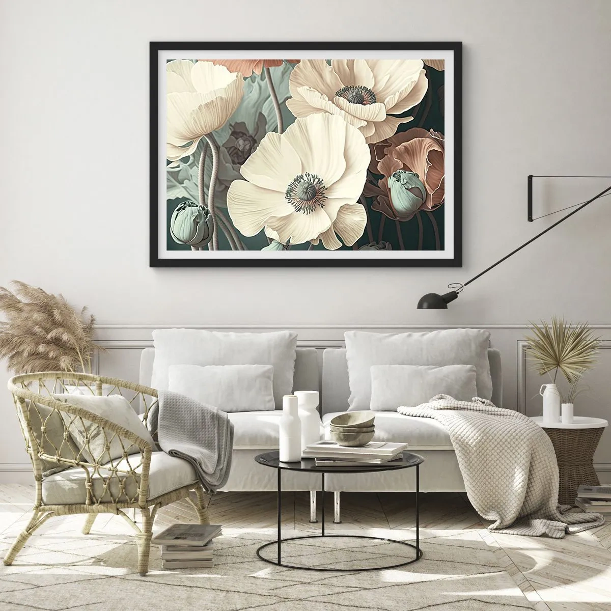 Plakát v černém rámu - Šepot máků - 70x50 cm