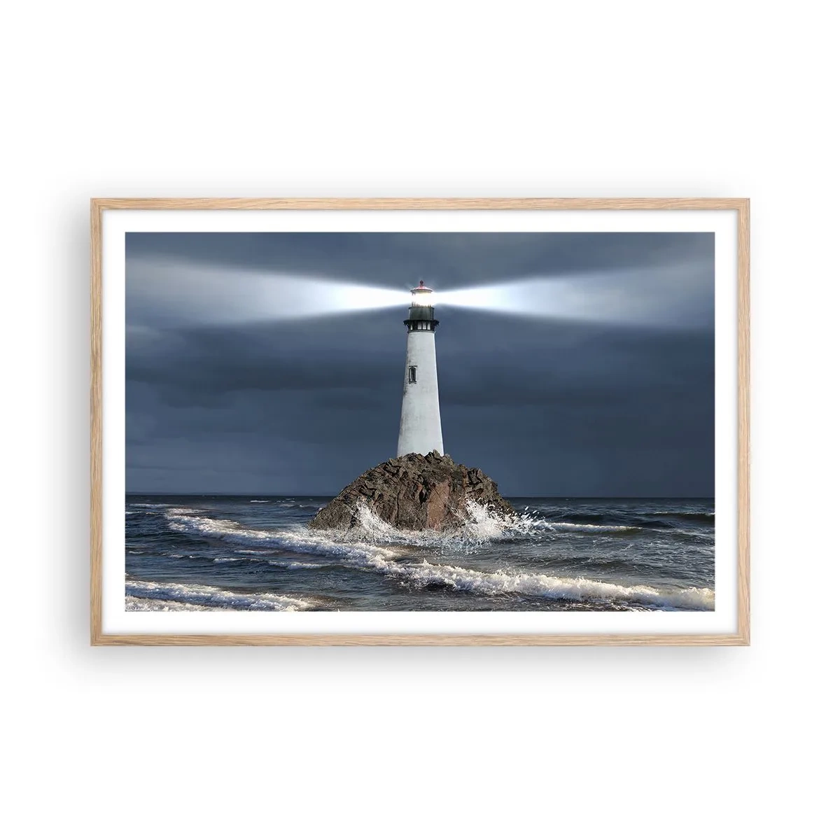 Plakát v rámu světlý dub - Zde…zde…tady! - 91x61 cm