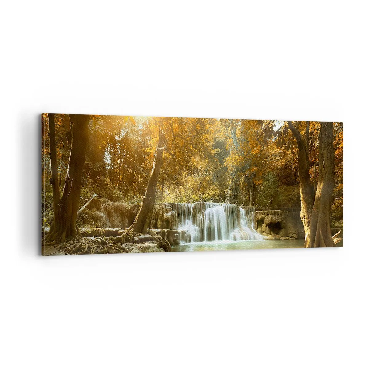 Obraz na plátně - Parkový vodopád - 100x40 cm