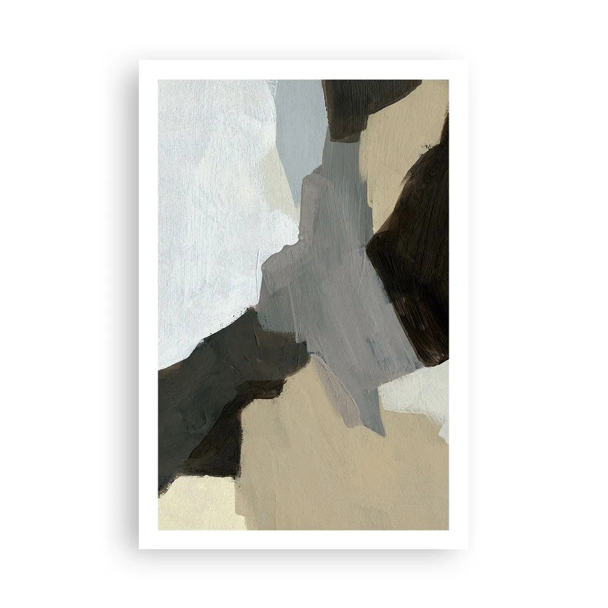 Plakát - Abstrakce: křižovatka šedi - 61x91 cm